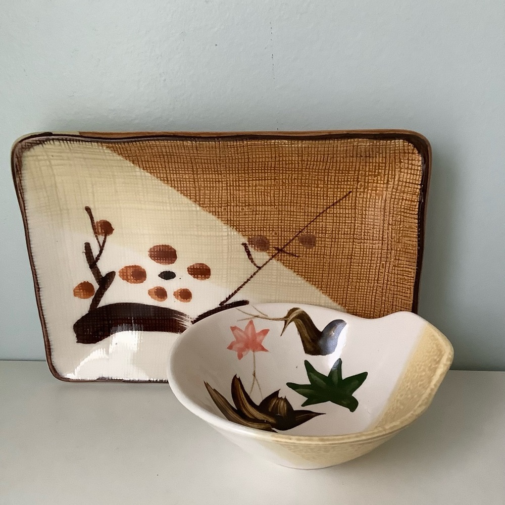 EUC Set of 2 Vintage sushi plate and bowl